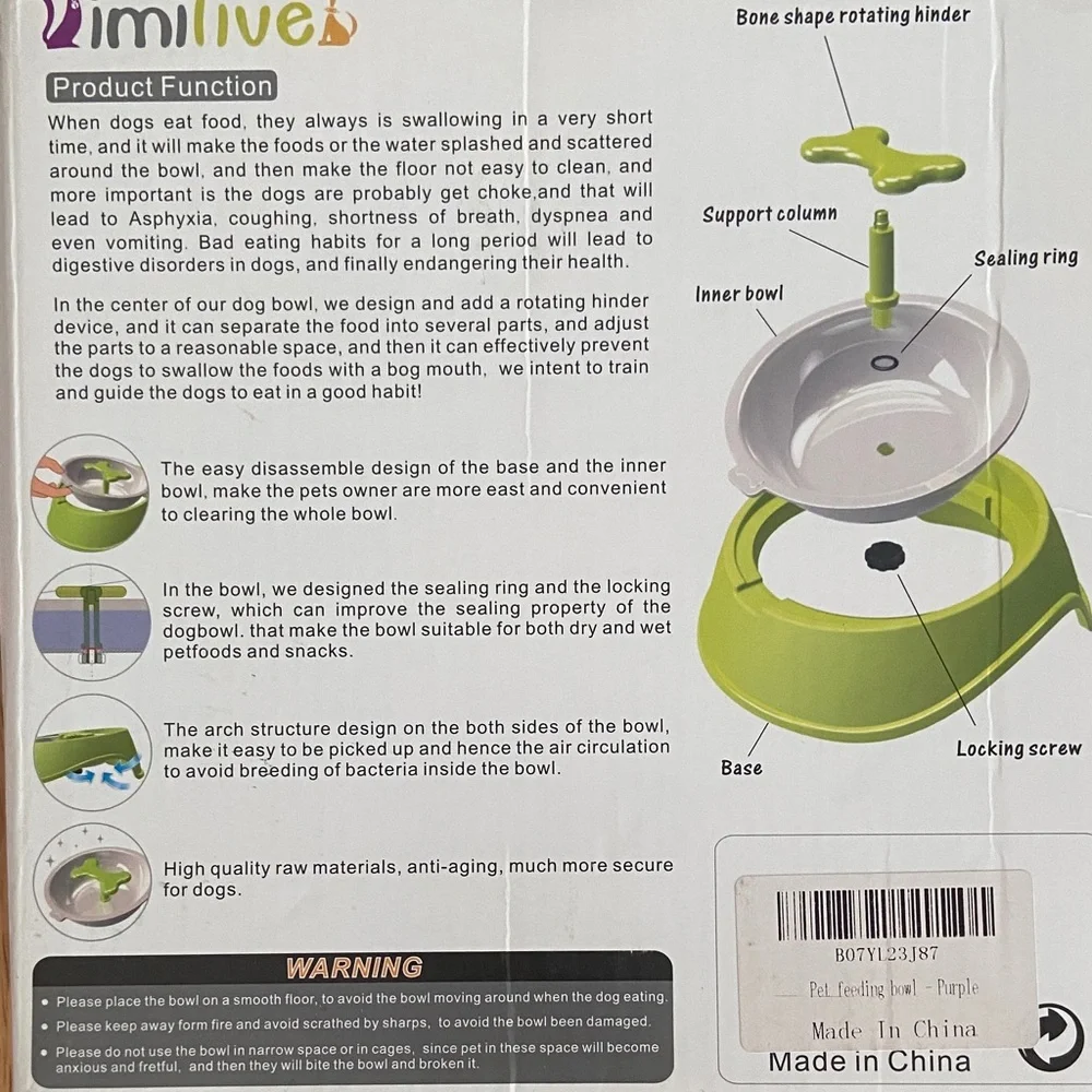 Violet Dog Feeding Bowl